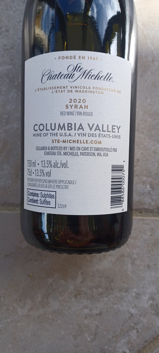 Ch Ste Michelle Columbia Valley Syrah 2020